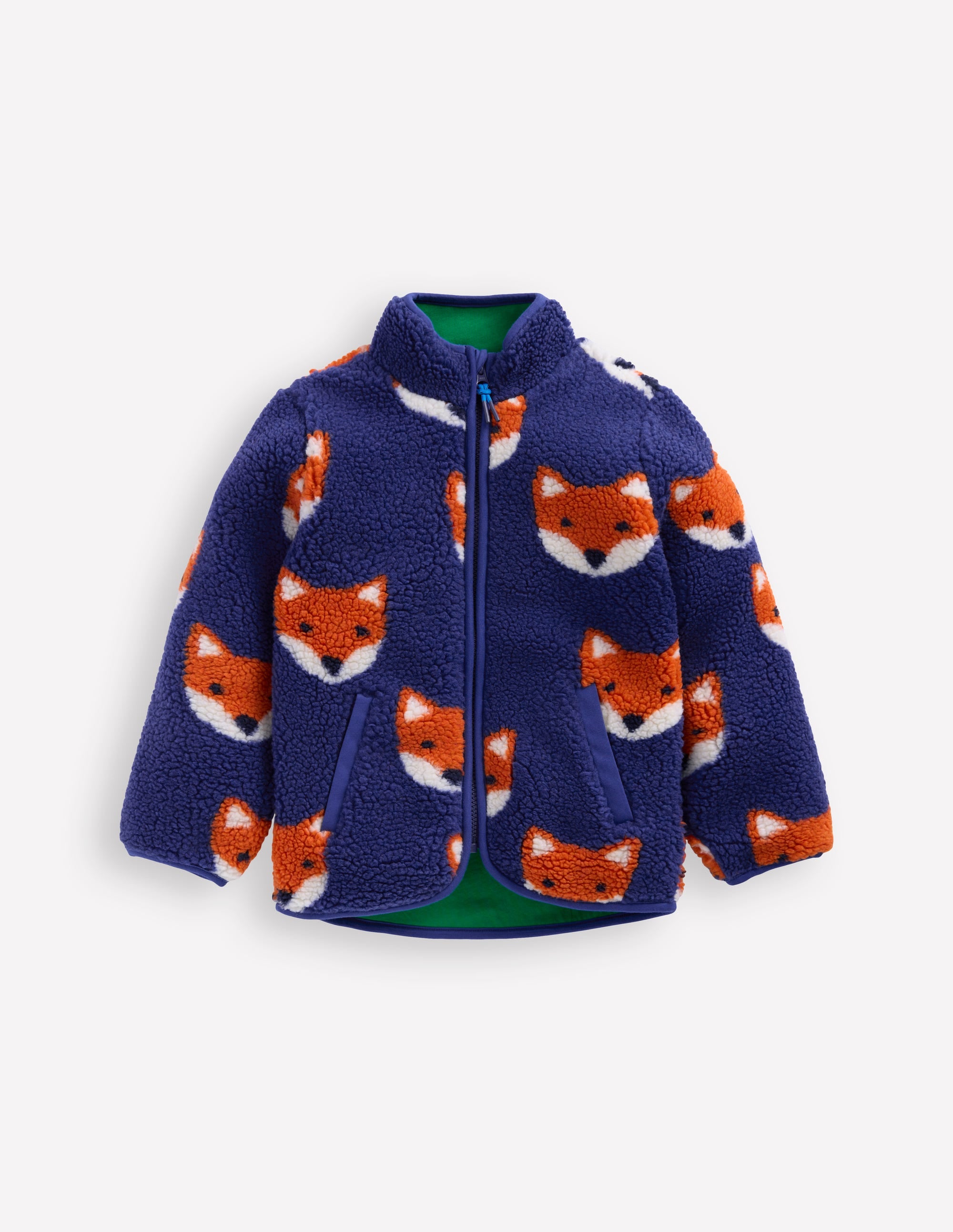 Cosy Borg Jacket-Sapphire Blue Foxes - Image 1