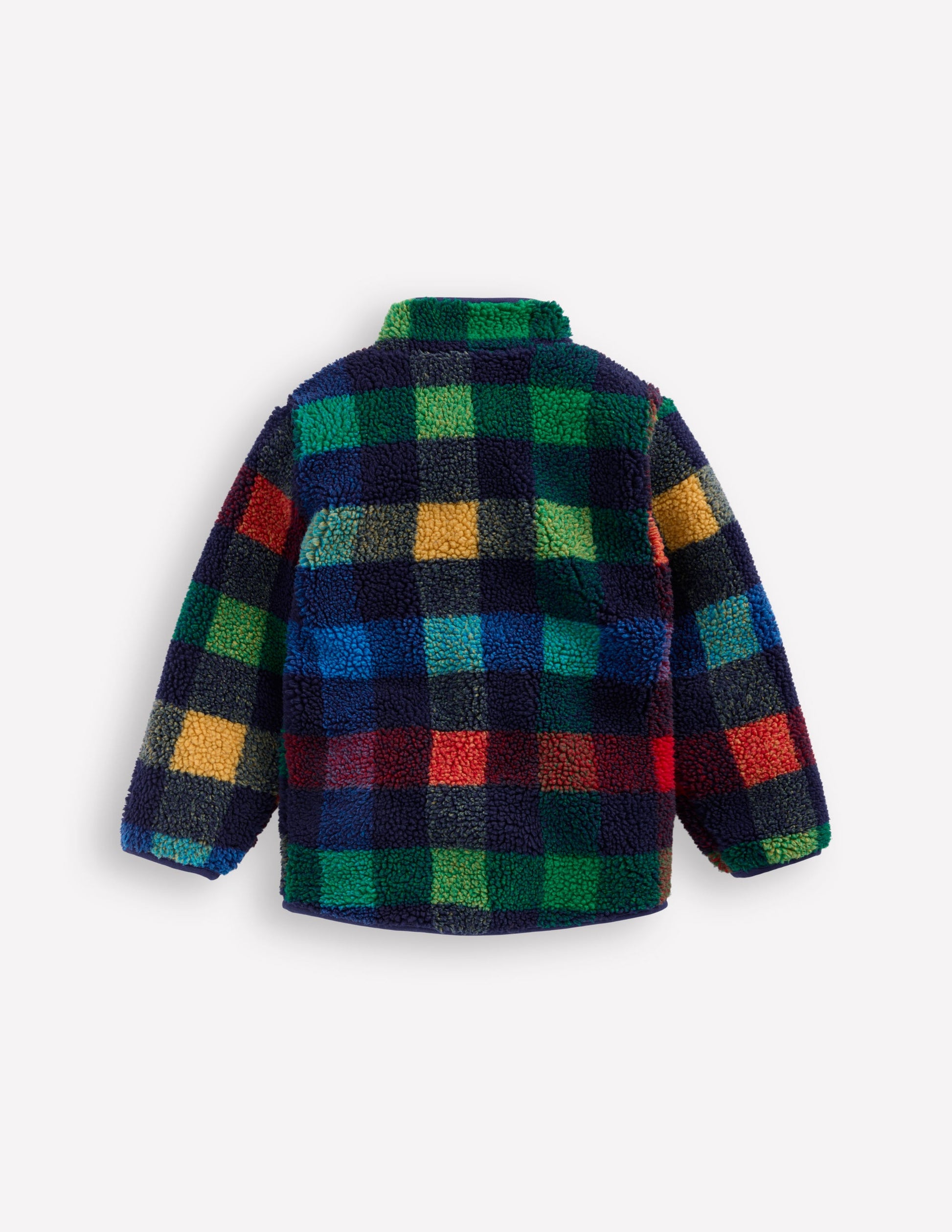 Cosy Borg Jacket-Navy Check-2