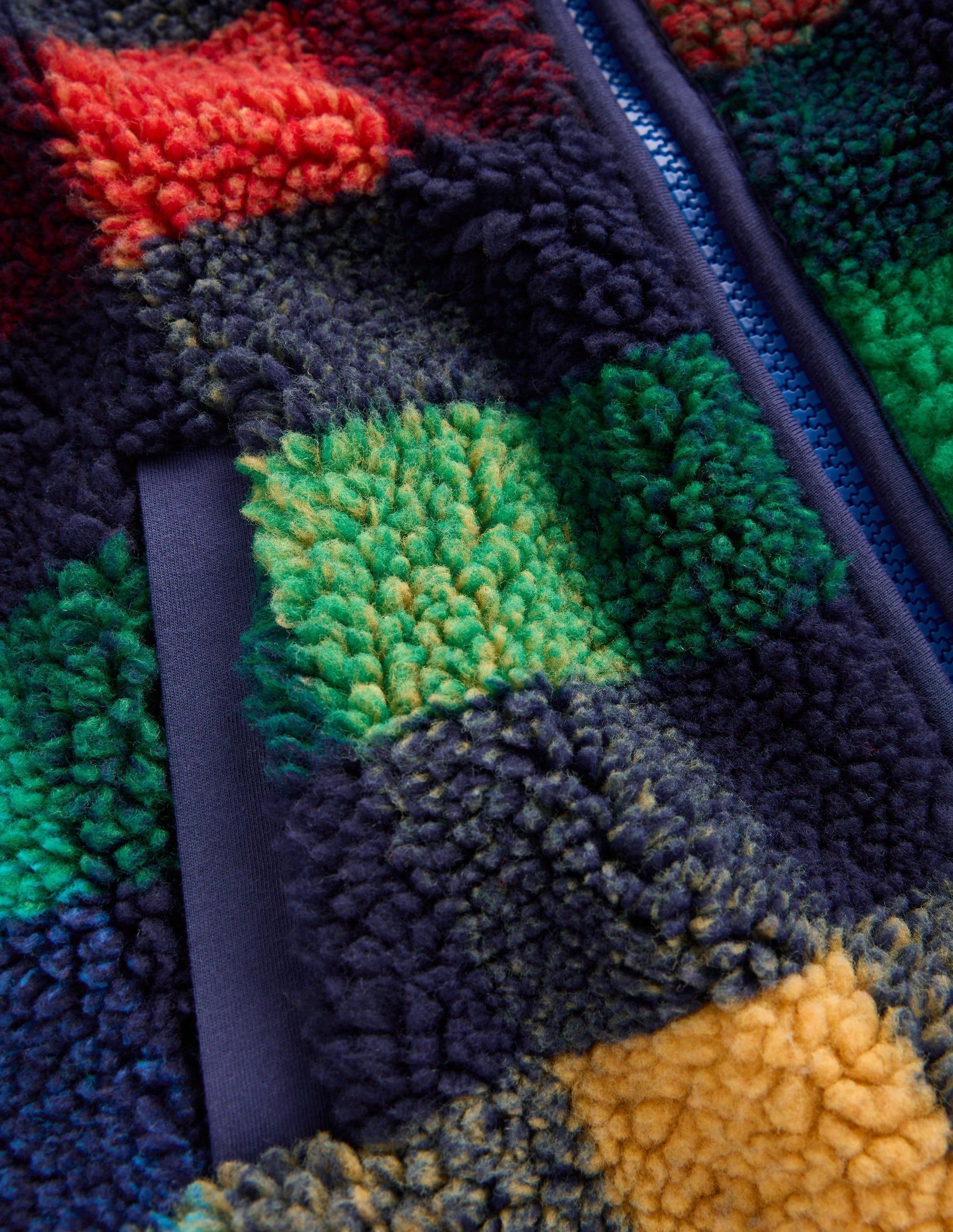 Cosy Borg Jacket-Navy Check-3