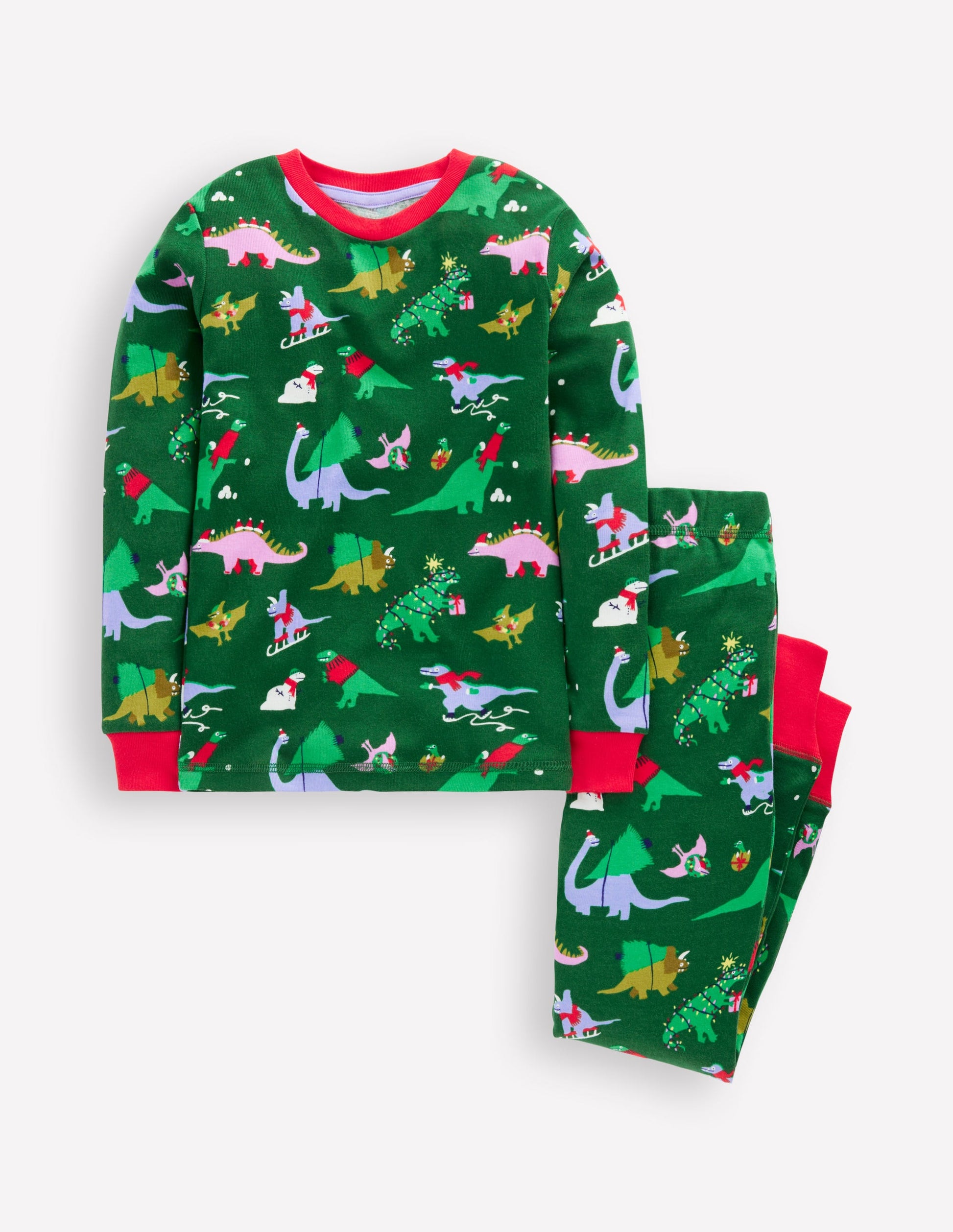 Snug Long John Pyjamas-Eden Christmas Dinos-1