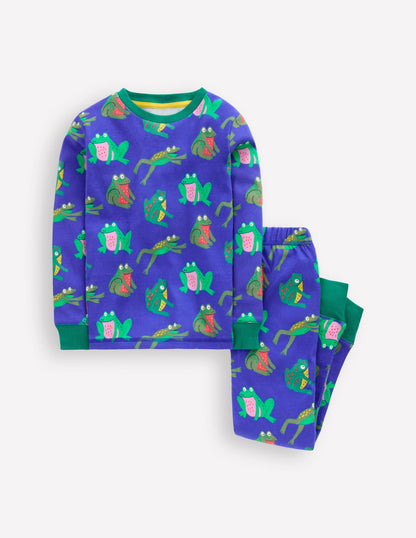 Snug Glow-in-the-dark Pyjamas-Surf The Web Frogs-1