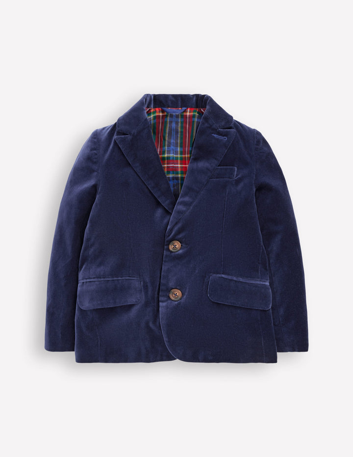 Classic Velvet Blazer-College Navy Velvet