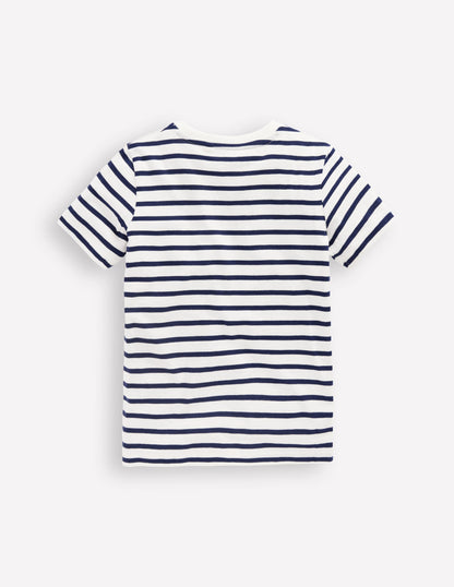 Everyday Short Sleeve T-Shirt-Ivory/College Navy-2