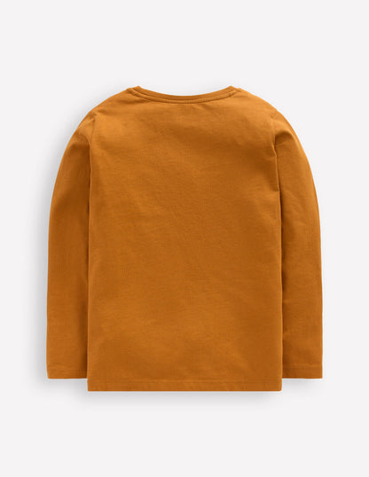 Long Sleeve Bouclé T-shirt-Toffee Brown Squirrel-2