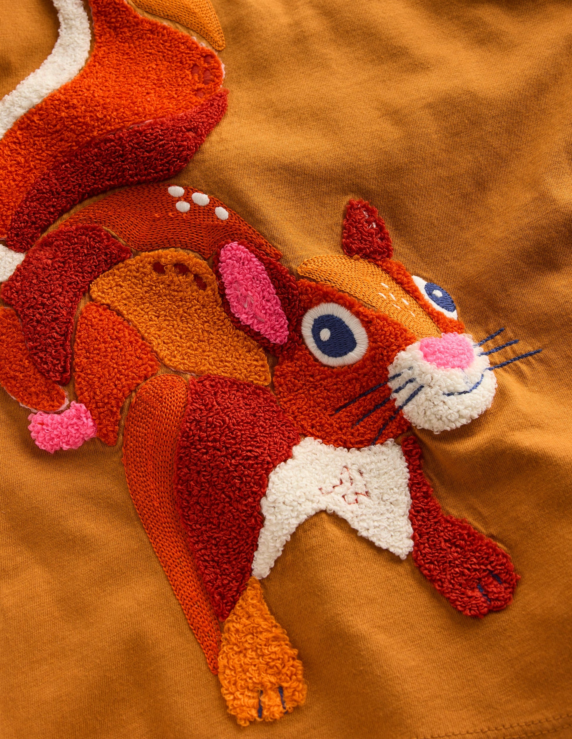 Long Sleeve Bouclé T-shirt-Toffee Brown Squirrel-3