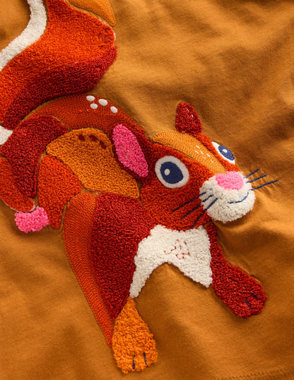 Long Sleeve Bouclé T-shirt-Toffee Brown Squirrel-3
