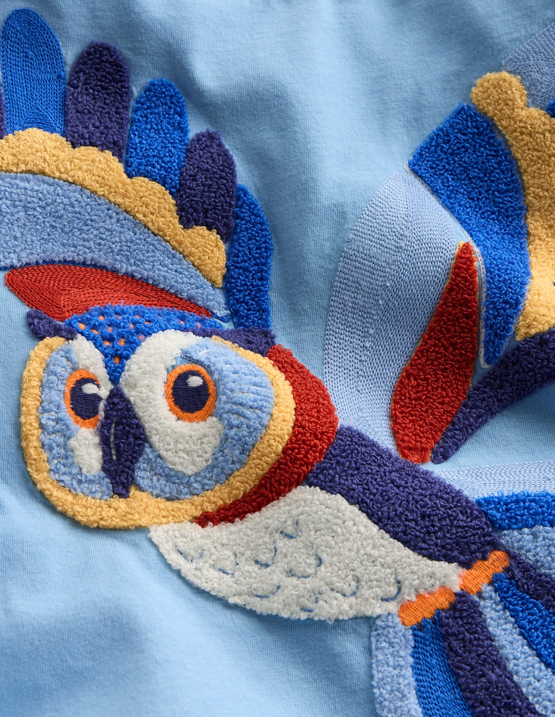 Long Sleeve Bouclé T-shirt-Seamist Blue Owl-3