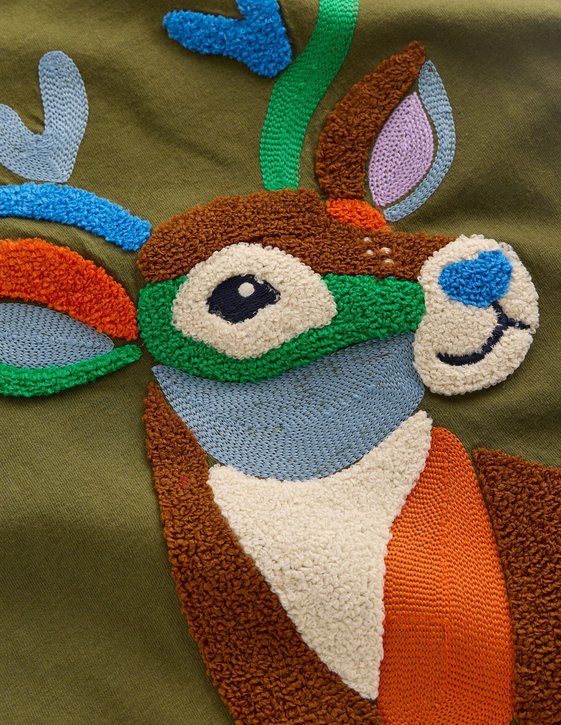 Long Sleeve Bouclé T-shirt-Winter Moss Deer-3