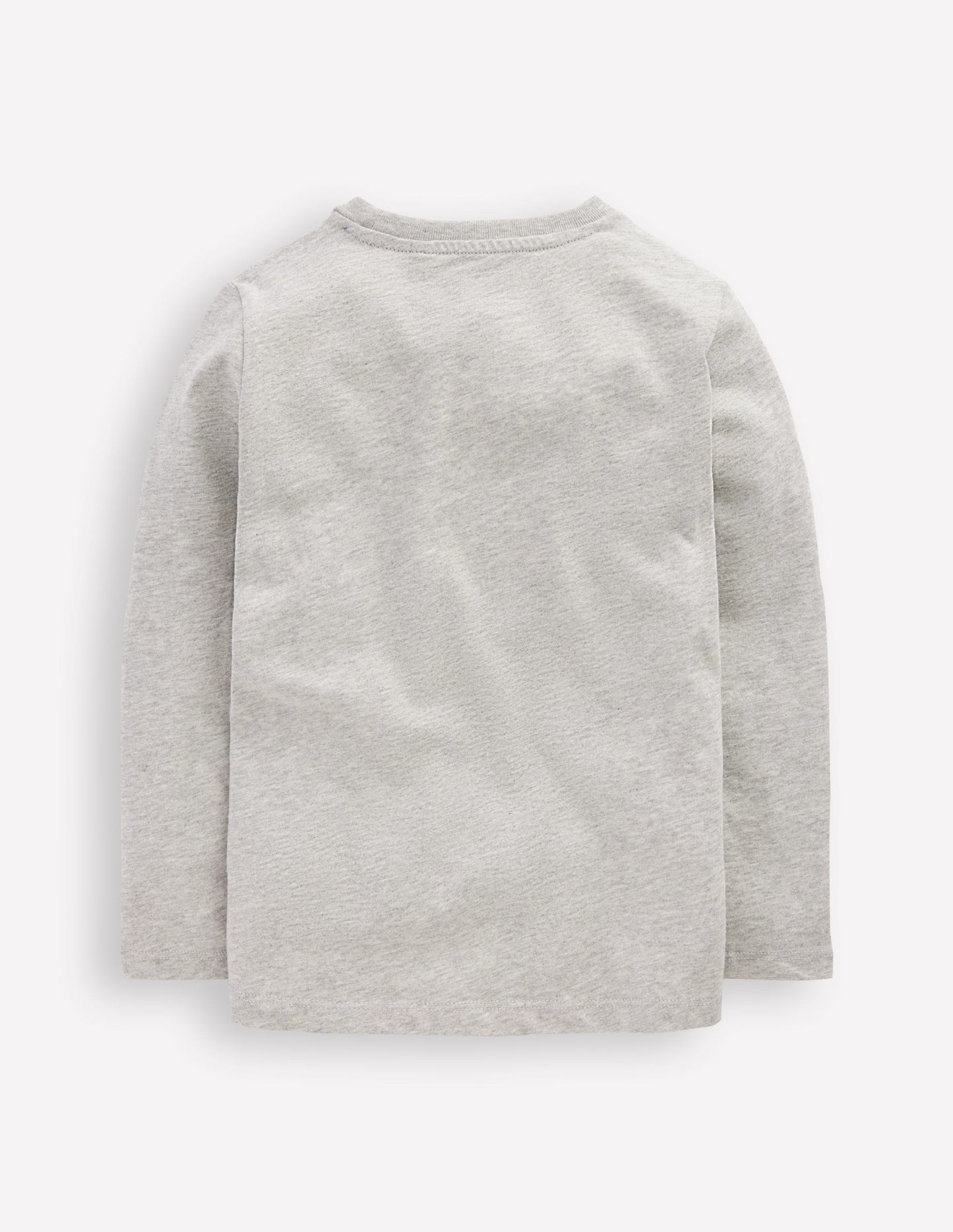 Long Sleeve Printed T-shirt-Grey Marl Space