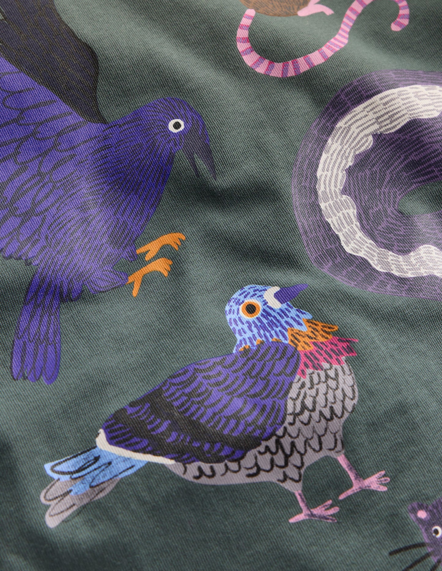 Long Sleeve Printed T-shirt-Smoke Woodland Friends