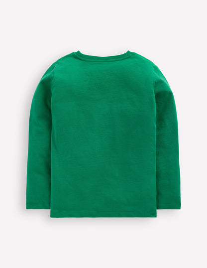 Long Sleeve Printed T-shirt-Pine Green Trains-2