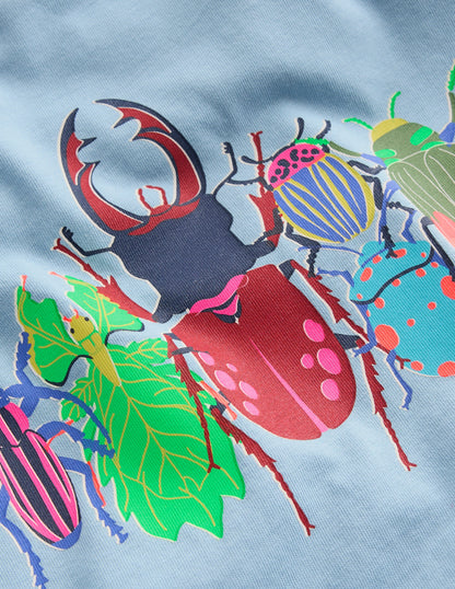 Long Sleeve Riso T-shirt-Glacier Blue Bugs-3