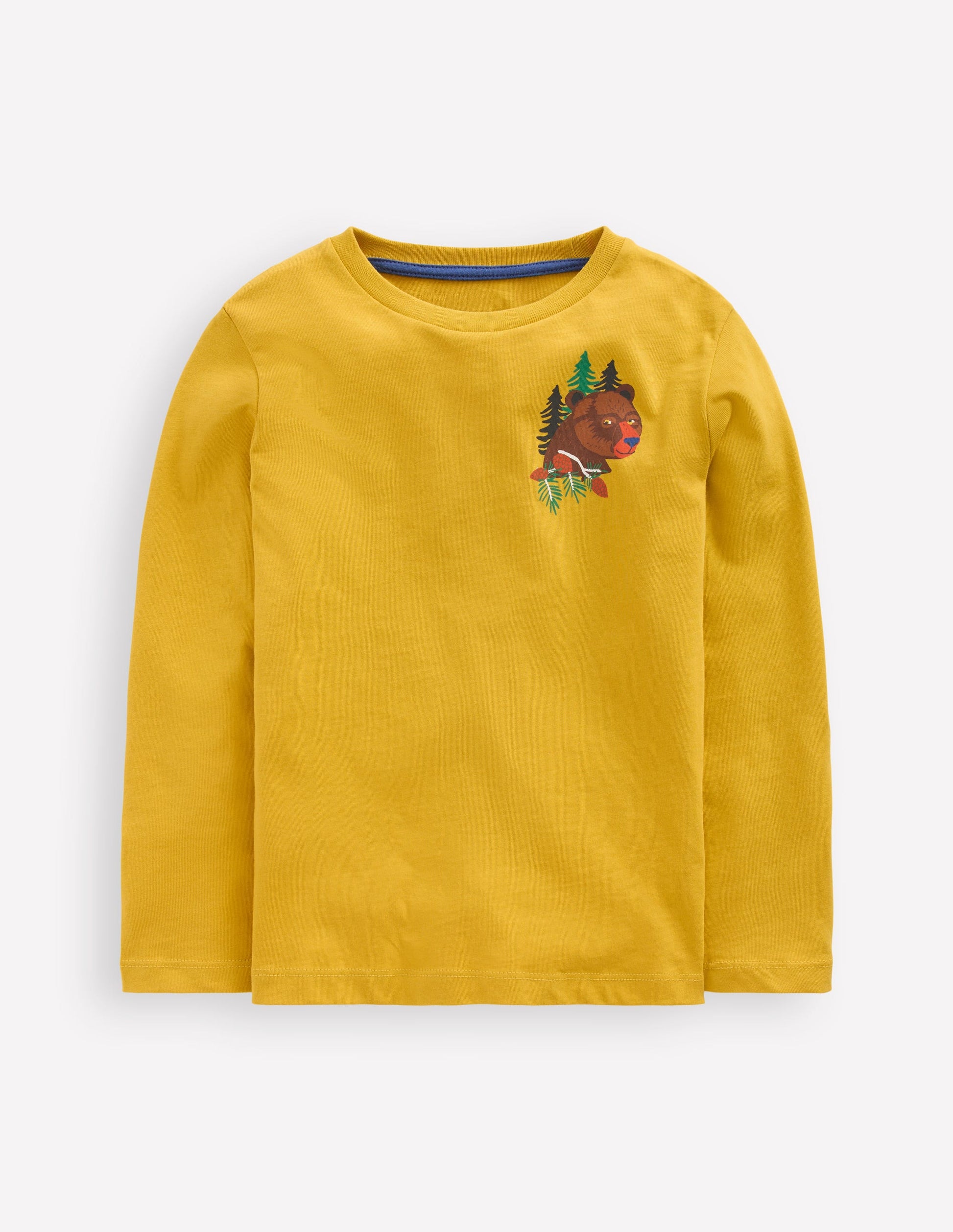 Front & Back Printed T-shirt-Oil Yellow Mountain Animals-1