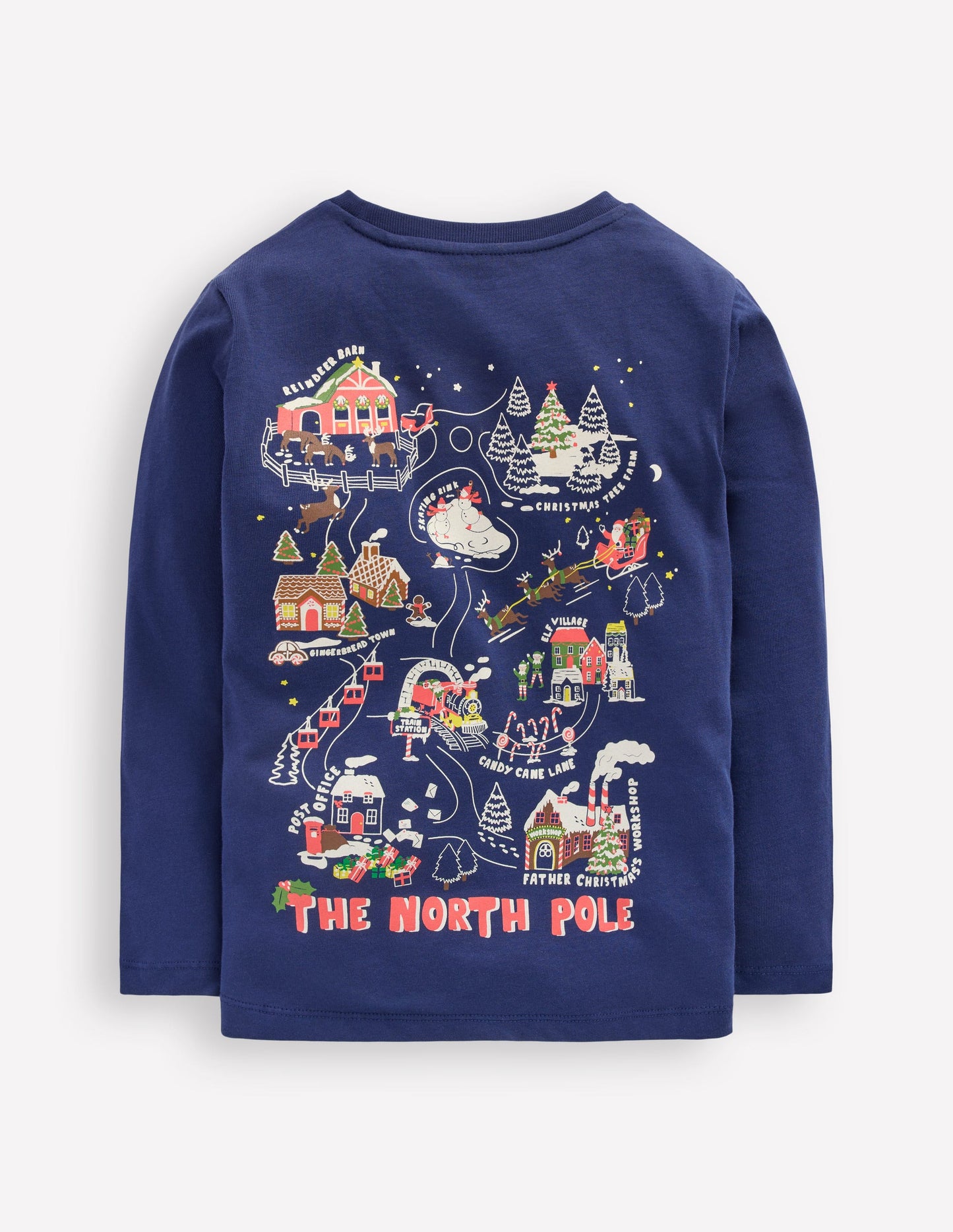 Front & Back Printed T-shirt-Twilight Blue North Pole