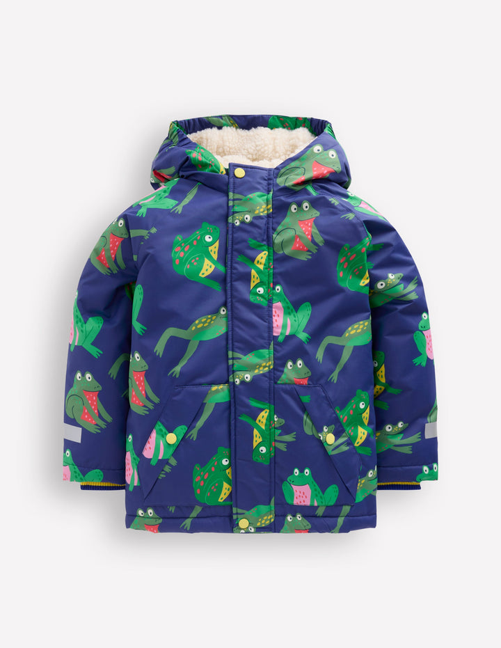 Borg Lined Anorak-Twilight Frogs