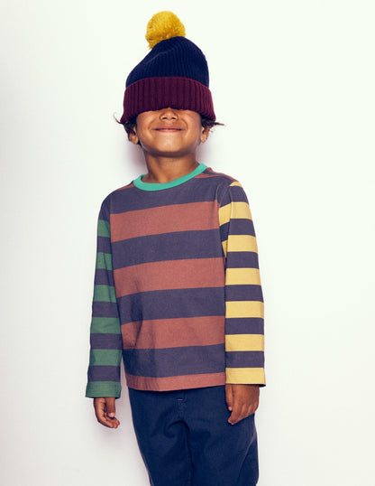 Long Sleeve Hotchpotch T-shirt-Navy Multi-4