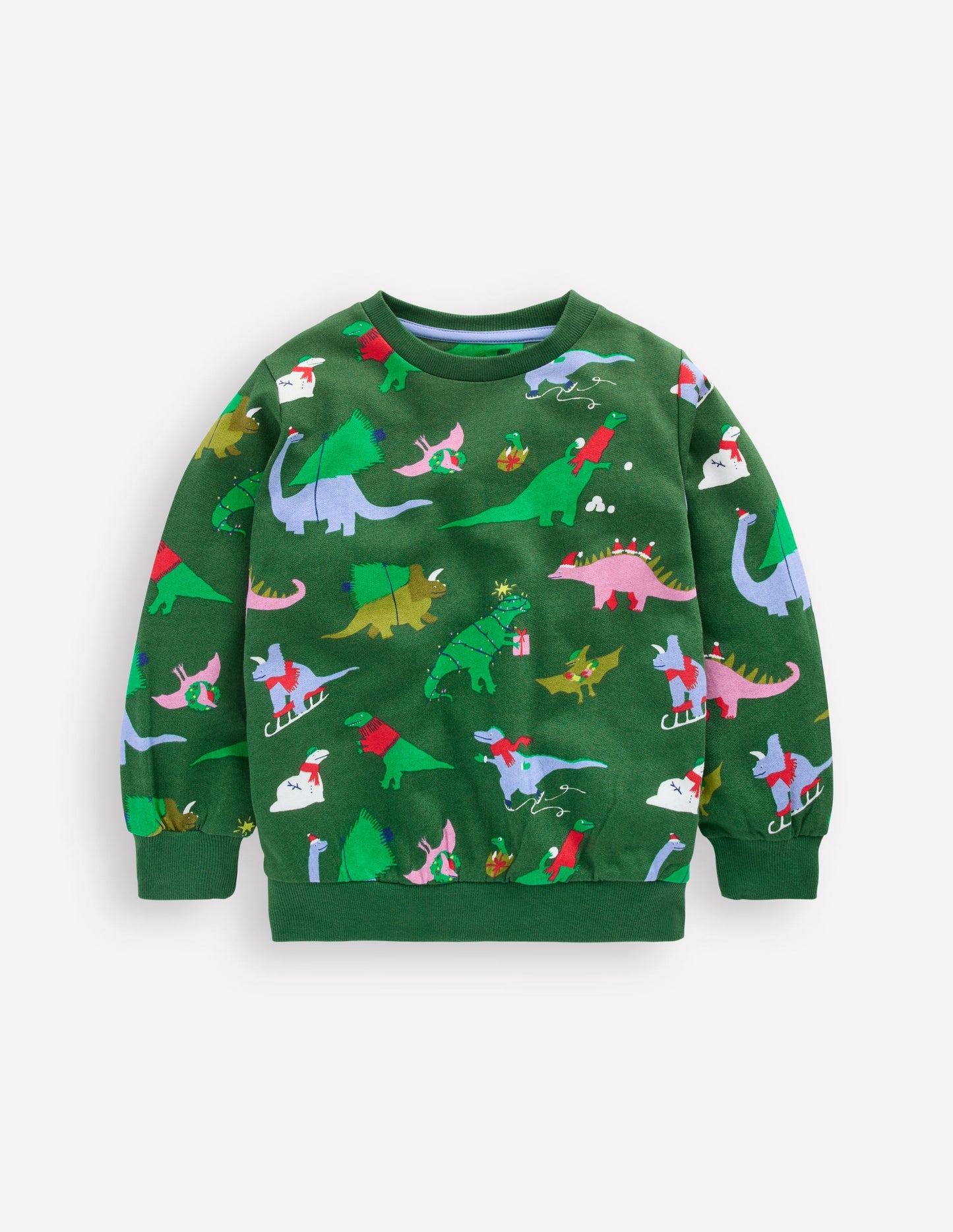 Everyday Printed Sweatshirt-Grape Leaf Christmas Dinos