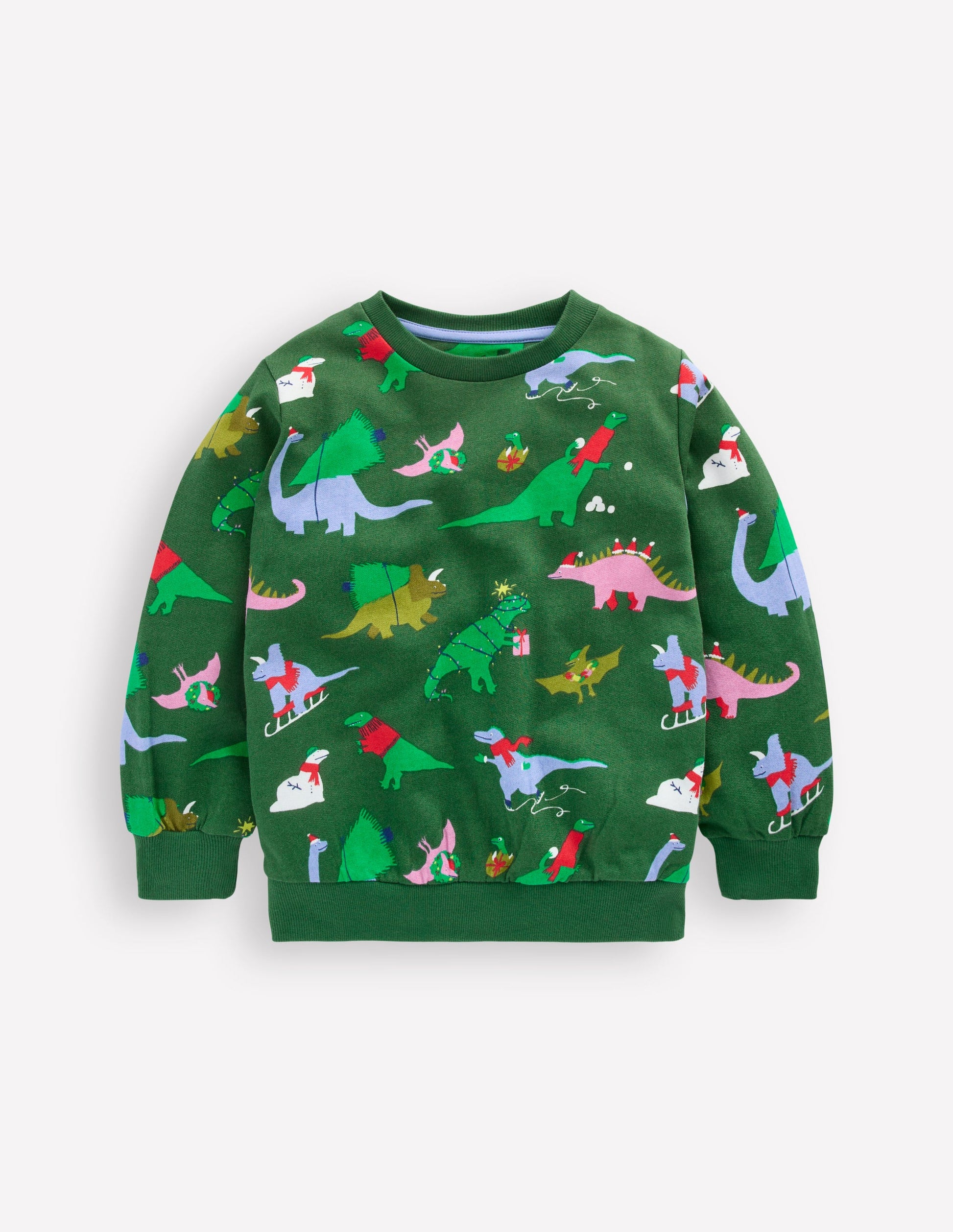 Everyday Printed Sweatshirt-Grape Leaf Christmas Dinos-1