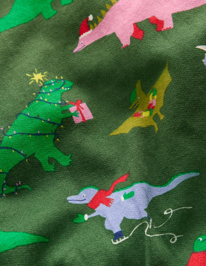 Everyday Printed Sweatshirt-Grape Leaf Christmas Dinos-3