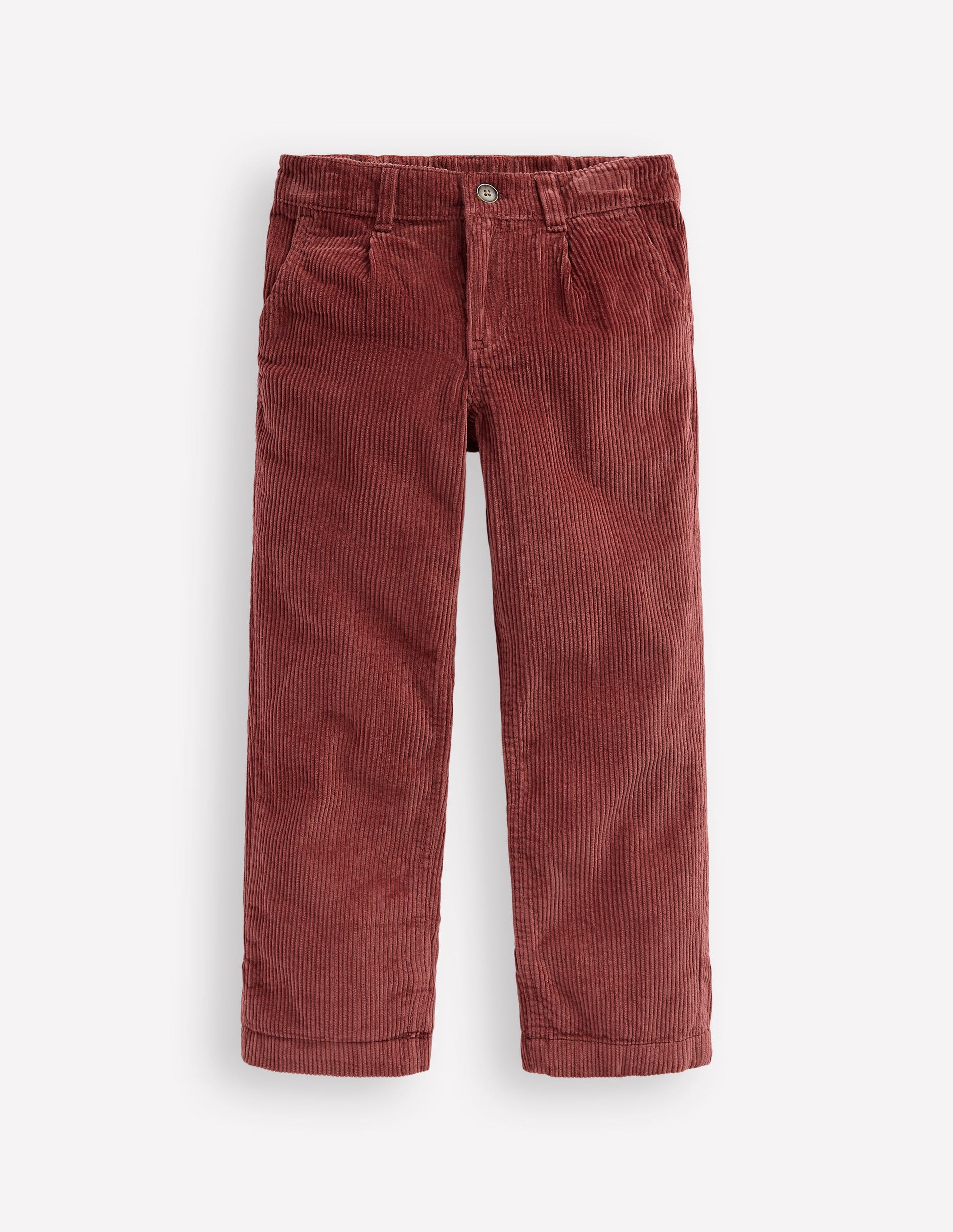 Everyday Straight Leg Trousers-Chestnut Cord-1