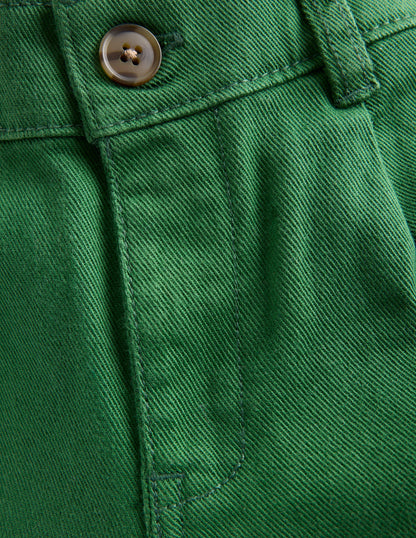 Everyday Straight Leg Trousers-Pine Green Twill-5