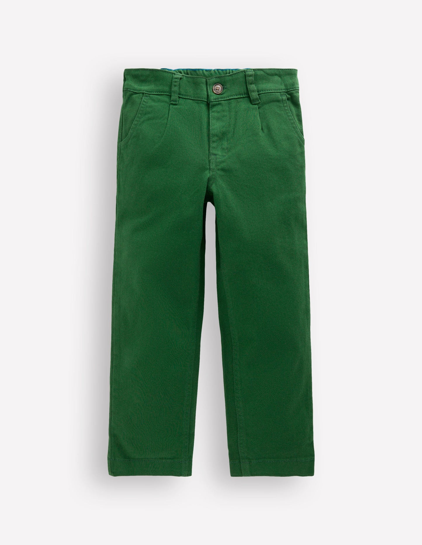 Everyday Straight Leg Trousers-Pine Green Twill