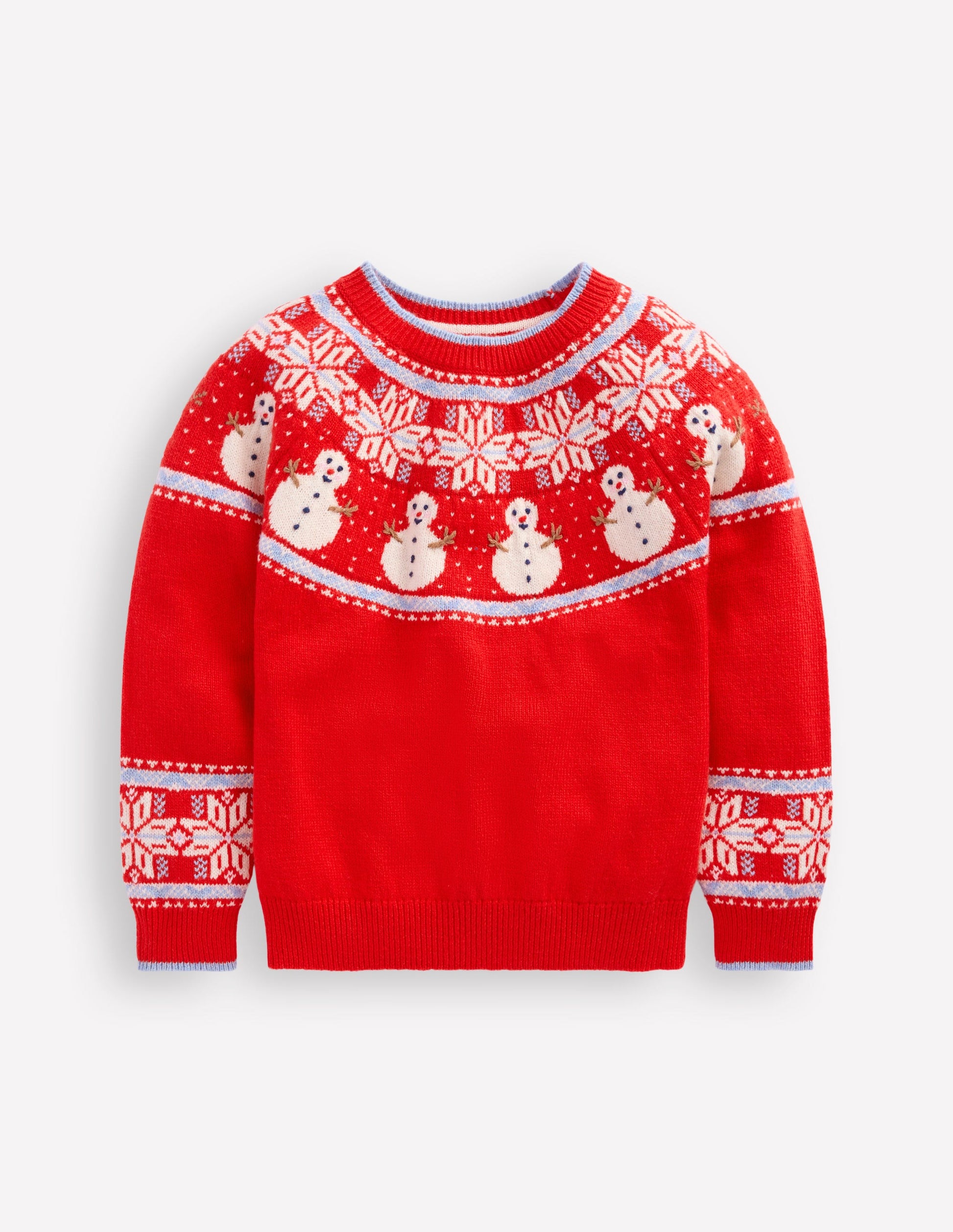 Fair Isle Jumper-Poppy Red Snowmen-1