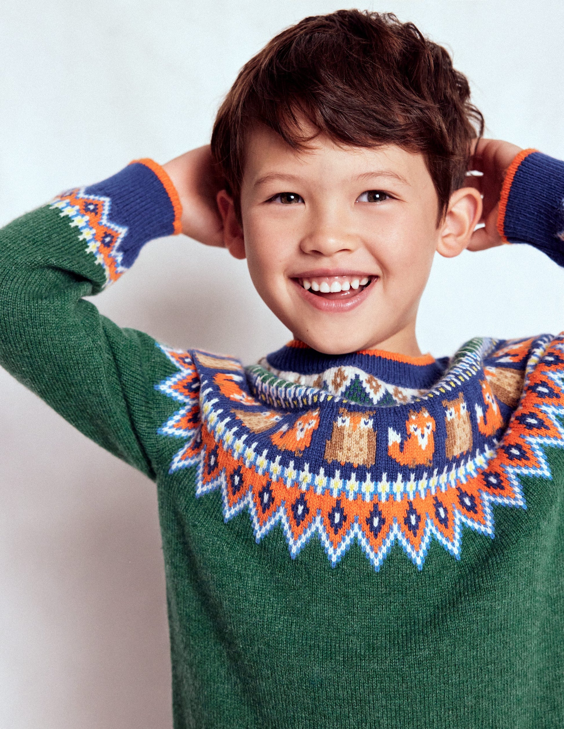 Fair Isle Jumper-Jewel Green Woodland-2