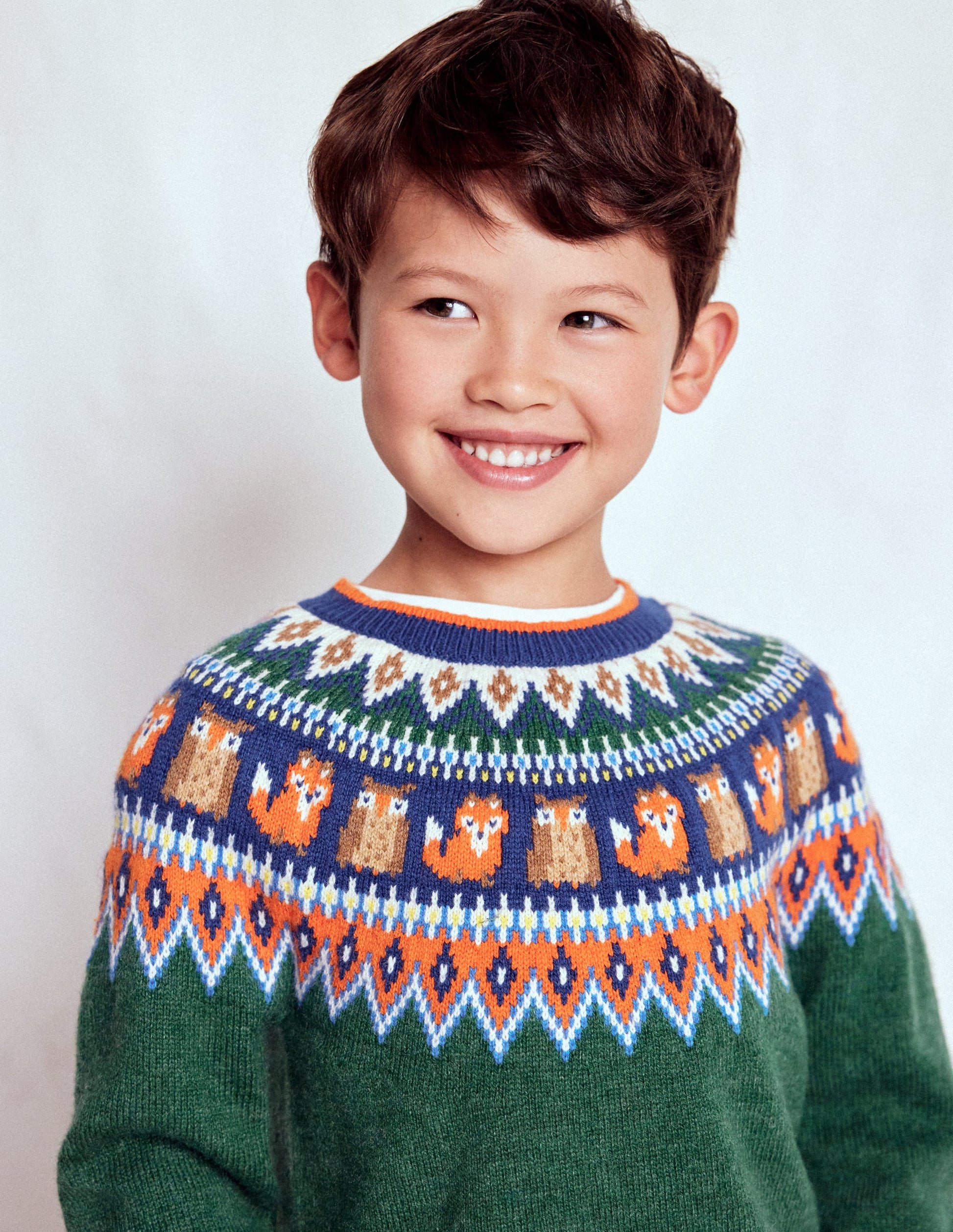 Fair Isle Jumper-Jewel Green Woodland-3