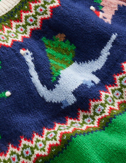 Fair Isle Jumper-Sapling Green Dinosaur-3