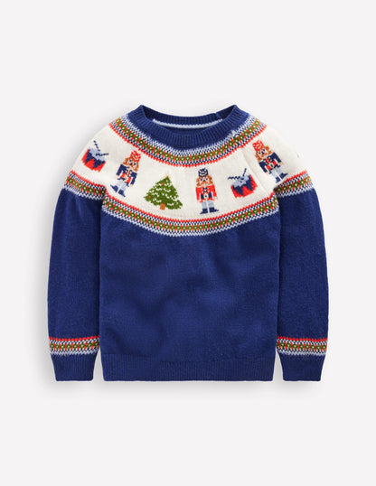 Fair Isle Jumper-College Navy Nutcracker-2