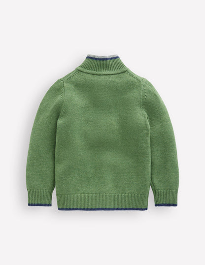 Heritage Half-Zip Jumper-Safari Green-5