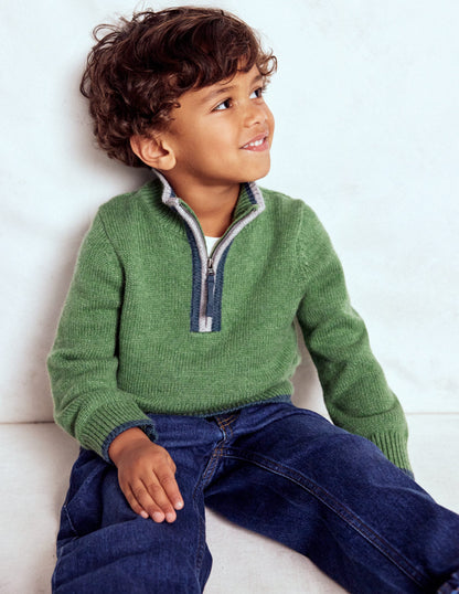 Heritage Half-Zip Jumper-Safari Green-3