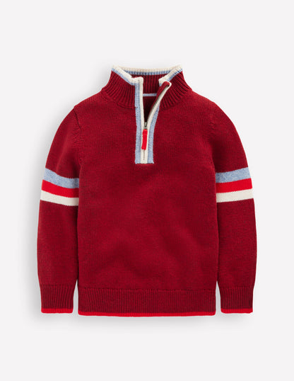 Heritage Half-Zip Jumper-Rumba Red-2