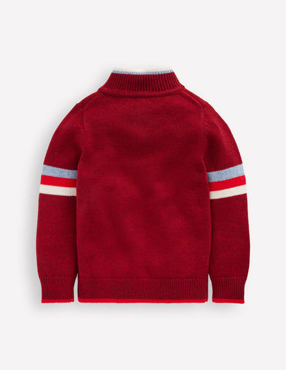 Heritage Half-Zip Jumper-Rumba Red-3