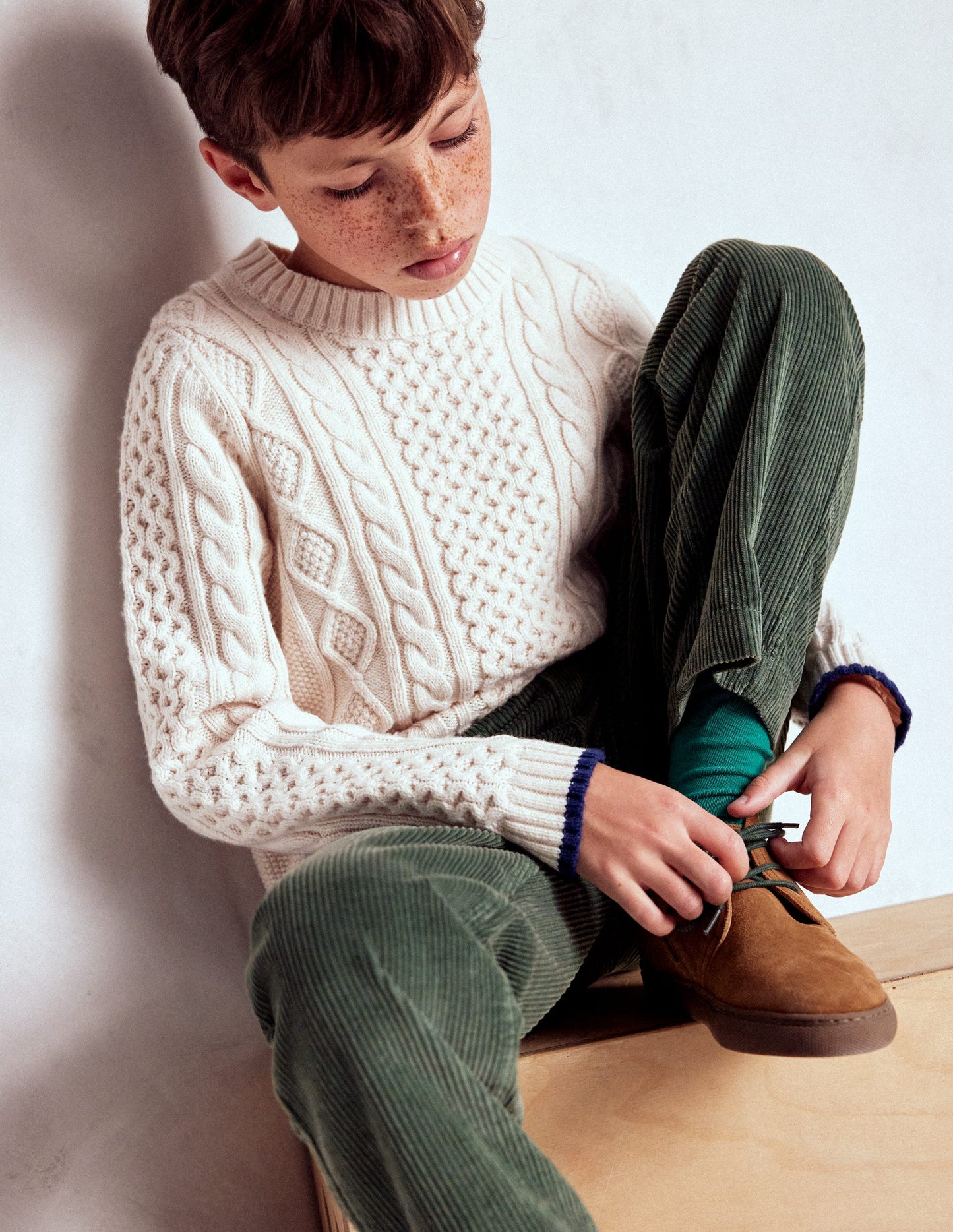 Heritage Cable Jumper-Ecru Marl