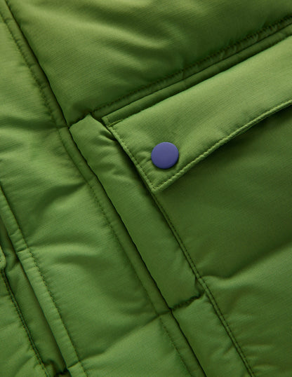 Fleece Lined Padded Coat-Green-3