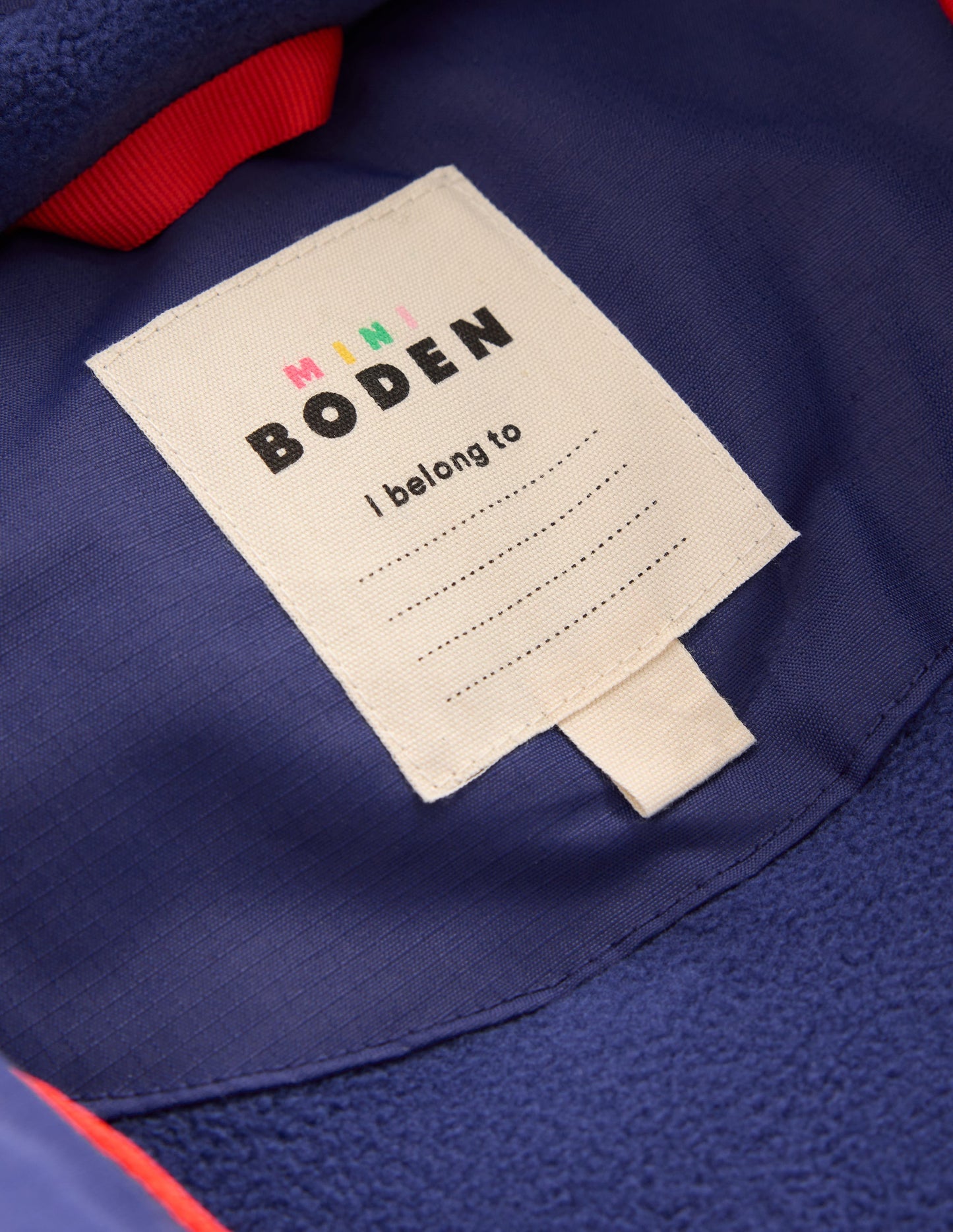 Fleece Lined Padded Coat-Navy