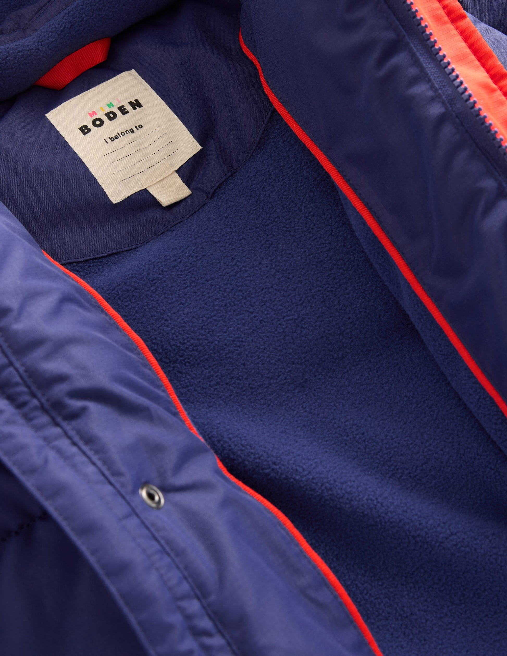 Fleece Lined Padded Coat-Navy-5