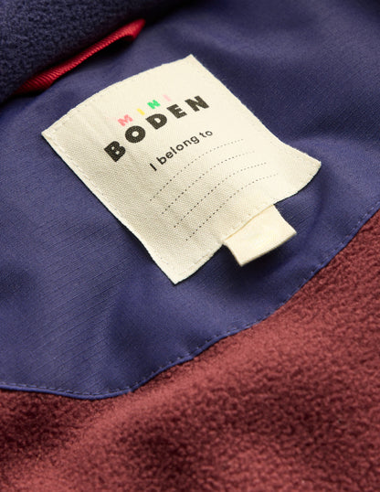 Fleece Lined Padded Coat-Navy Colourblock-4