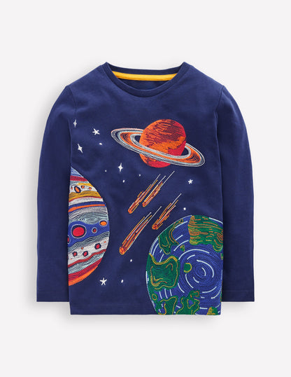 Glow Superstitch T-shirt-Medieval Blue Planets-1