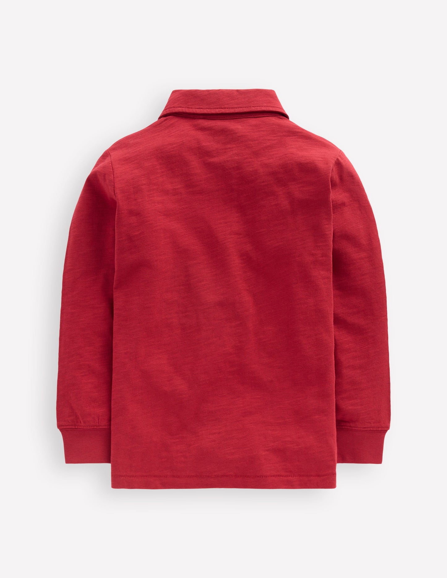 Long Sleeve Slub Polo-Red Liquorice