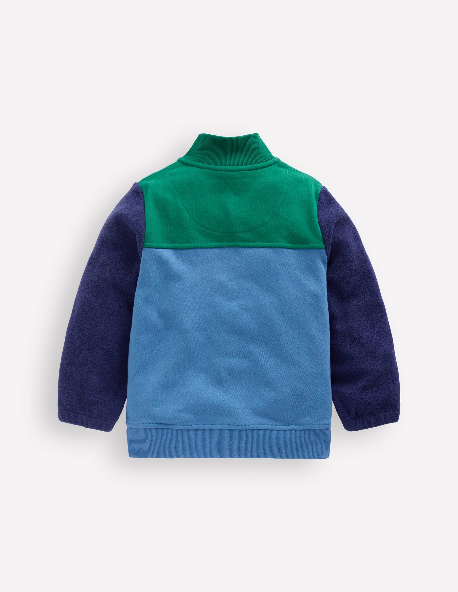 Cosy Zip Through Sweatshirt-Blue River Colourblock-2