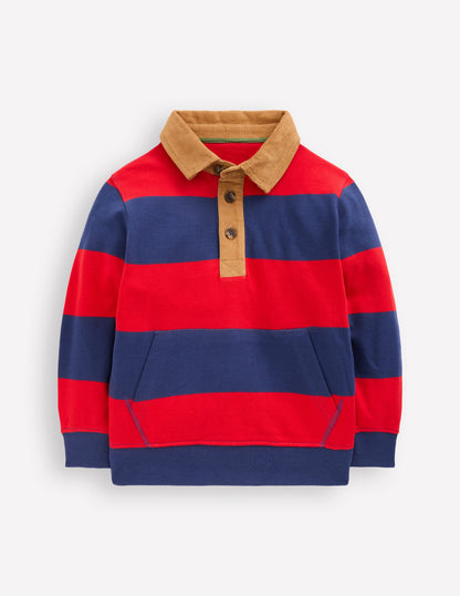 Collared Sweatshirt-Poppy Red/ Starboard Blue-1