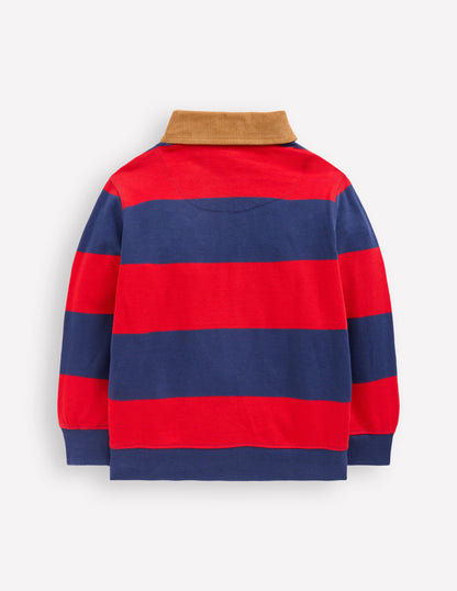 Collared Sweatshirt-Poppy Red/ Starboard Blue-2