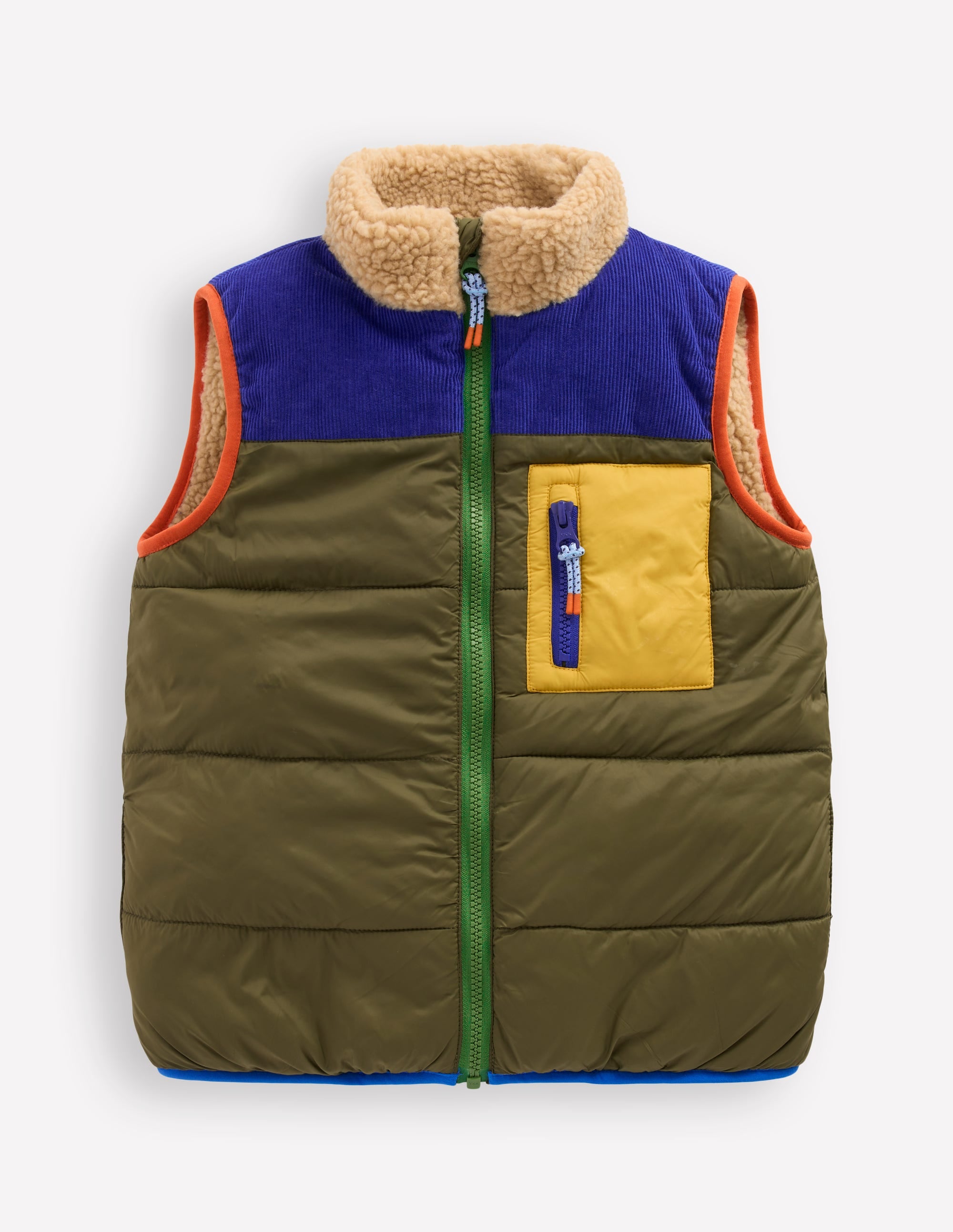Borg Lined Gilet-Woodland Green - Image 1