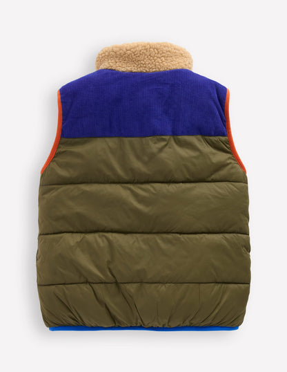 Borg Lined Gilet-Woodland Green-2