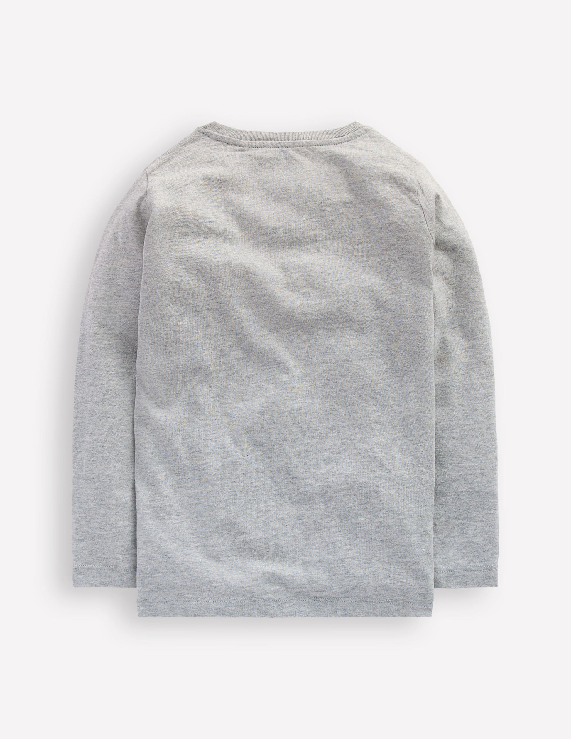 Long Sleeve Novelty 3D T-Shirt-Grey Marl Owl-2