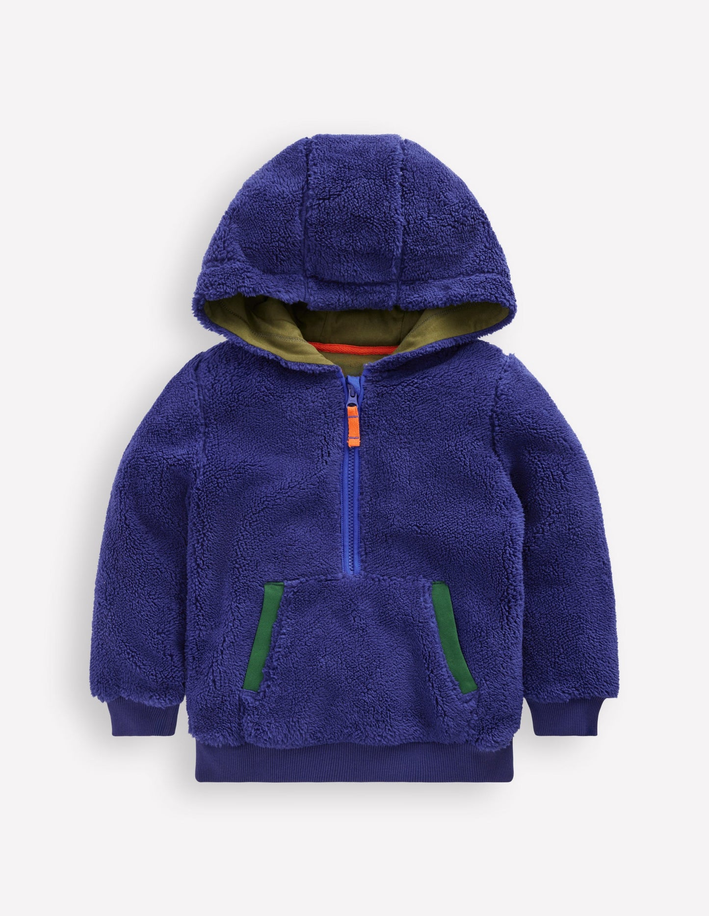 Fleece Half Zip Hoodie-Starboard Blue