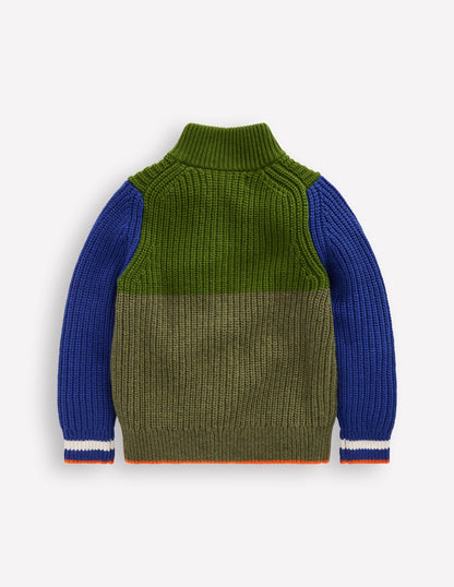 Chunky Zip-Through Jumper-Green-7